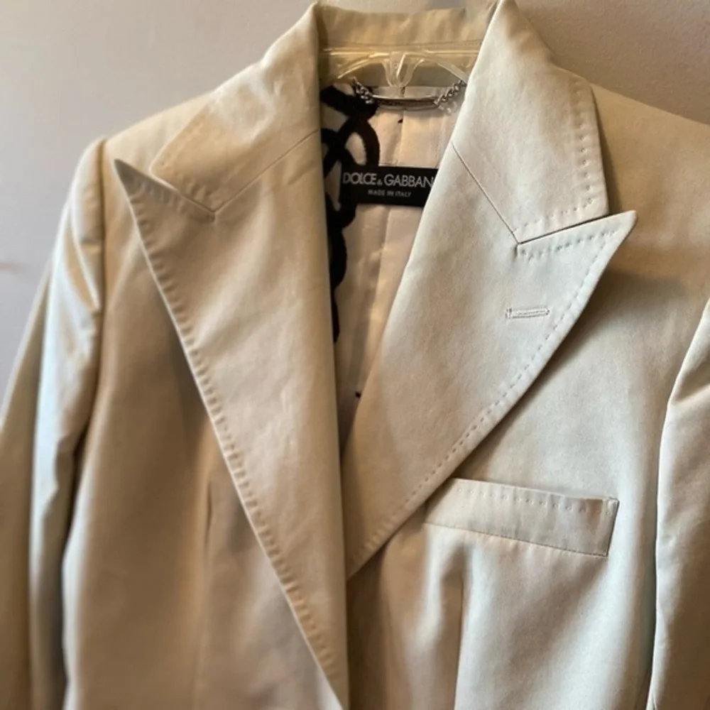 DOLCE & GABBANA Cream Suit Set Cotton Y2K - Picture 4 of 16